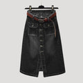 Women’s Denim Skirt Midi Jean A Line High Waist Button