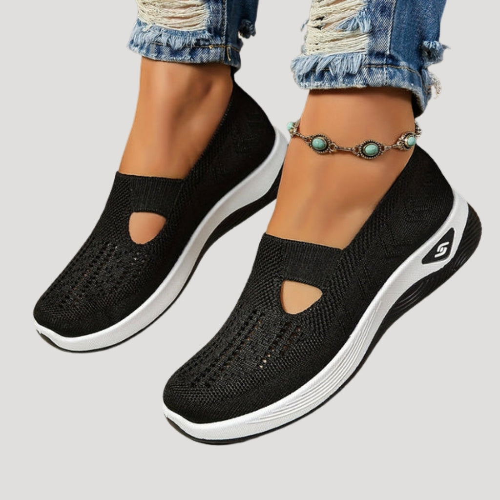 Women’s Slip On Trainers Breathable Knit Walking Shoes