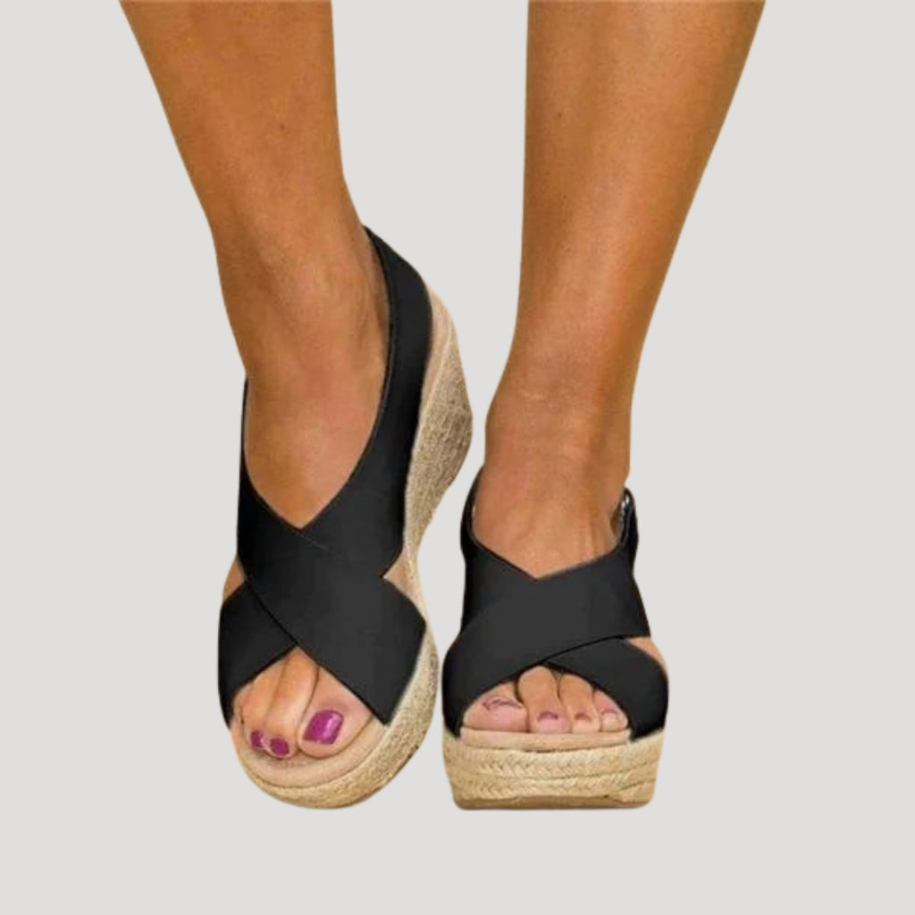 Women's Platform Wedge Sandals Espadrille Open Toe Slip On
