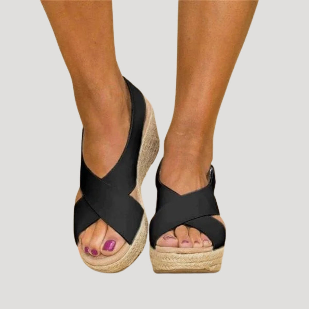 Women's Platform Wedge Sandals Espadrille Open Toe Slip On