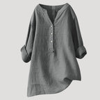 Women’s Blouse Tunic Top V Neck Loose Casual Long Sleeve