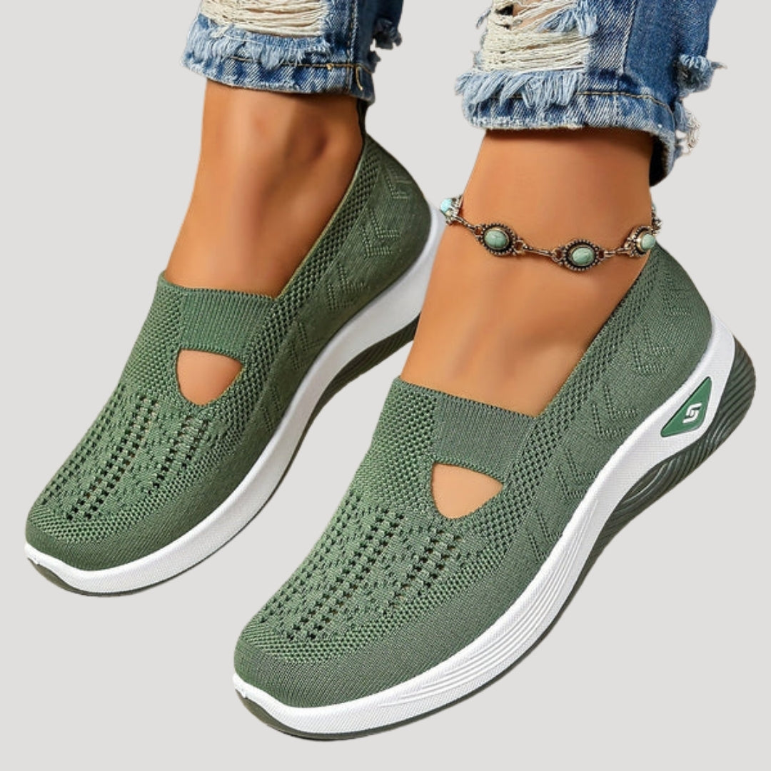 Women’s Slip On Trainers Breathable Knit Walking Shoes