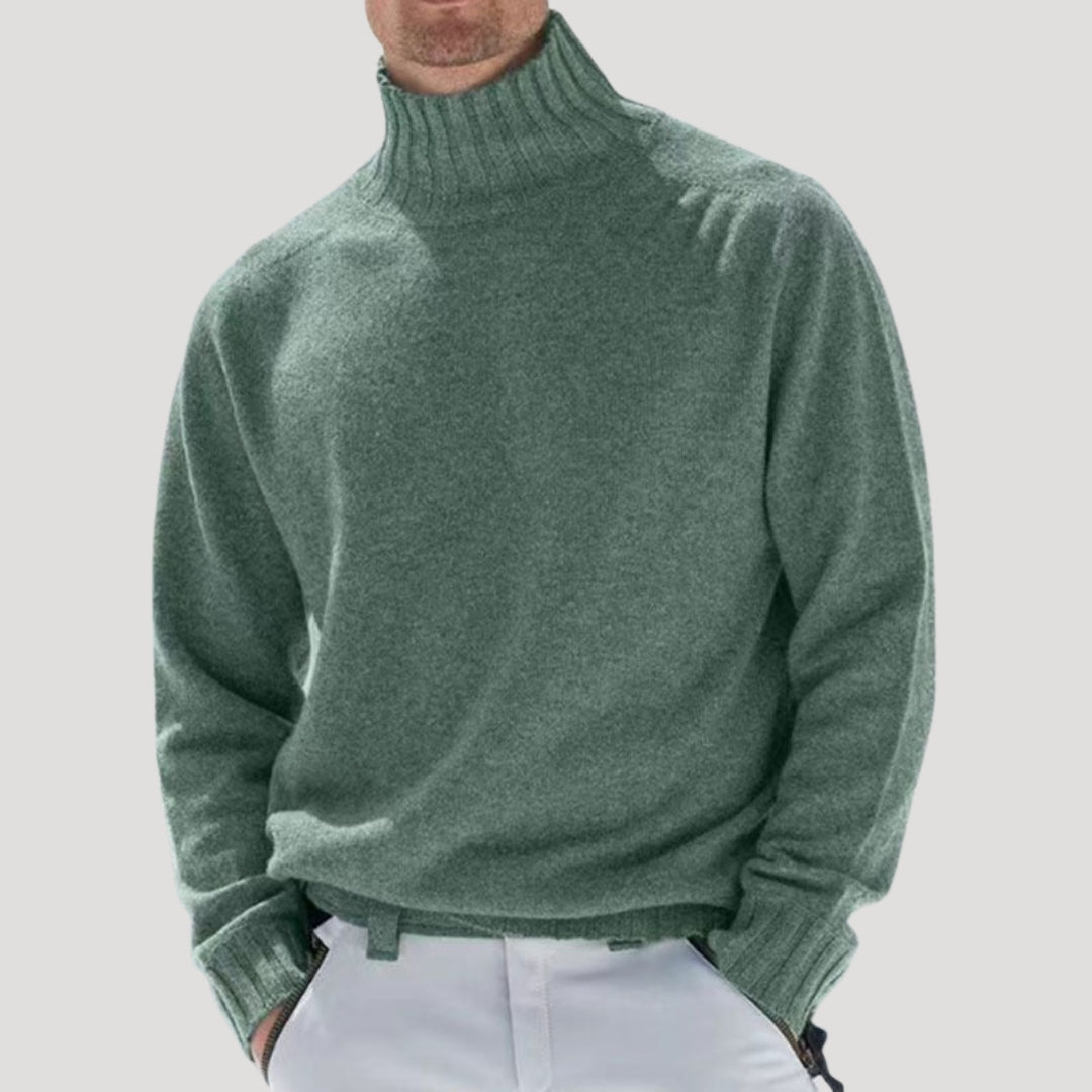Men’s Turtleneck Sweater Knit Pullover Long Sleeve Casual