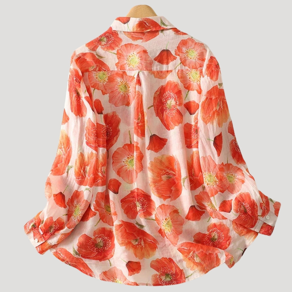 Women’s Blouse Floral Blouse Long Sleeve Button Down Shirt