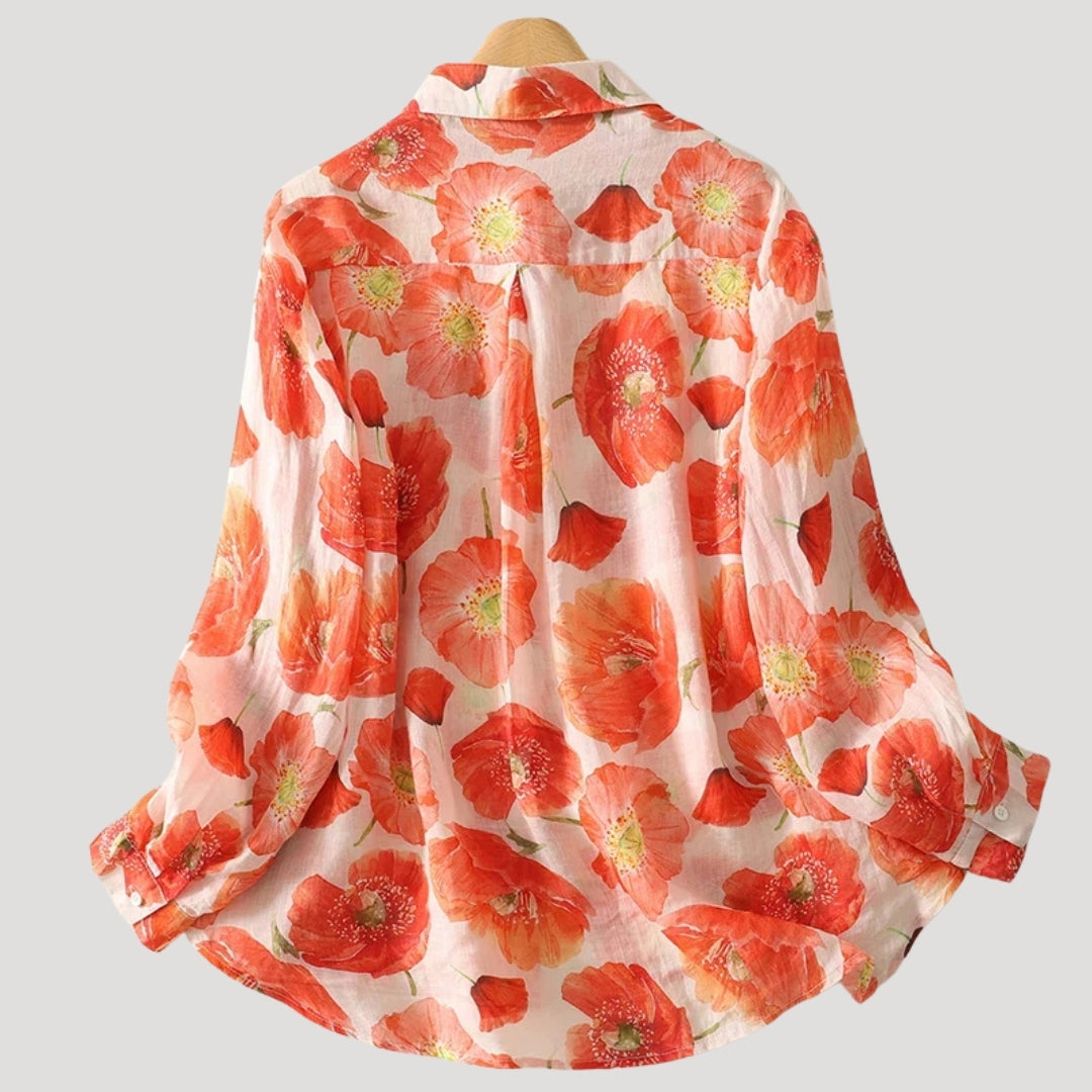 Women’s Blouse Floral Blouse Long Sleeve Button Down Shirt