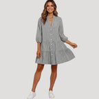 Women’s Summer Dress Mini Casual Shirt A Line Gingham