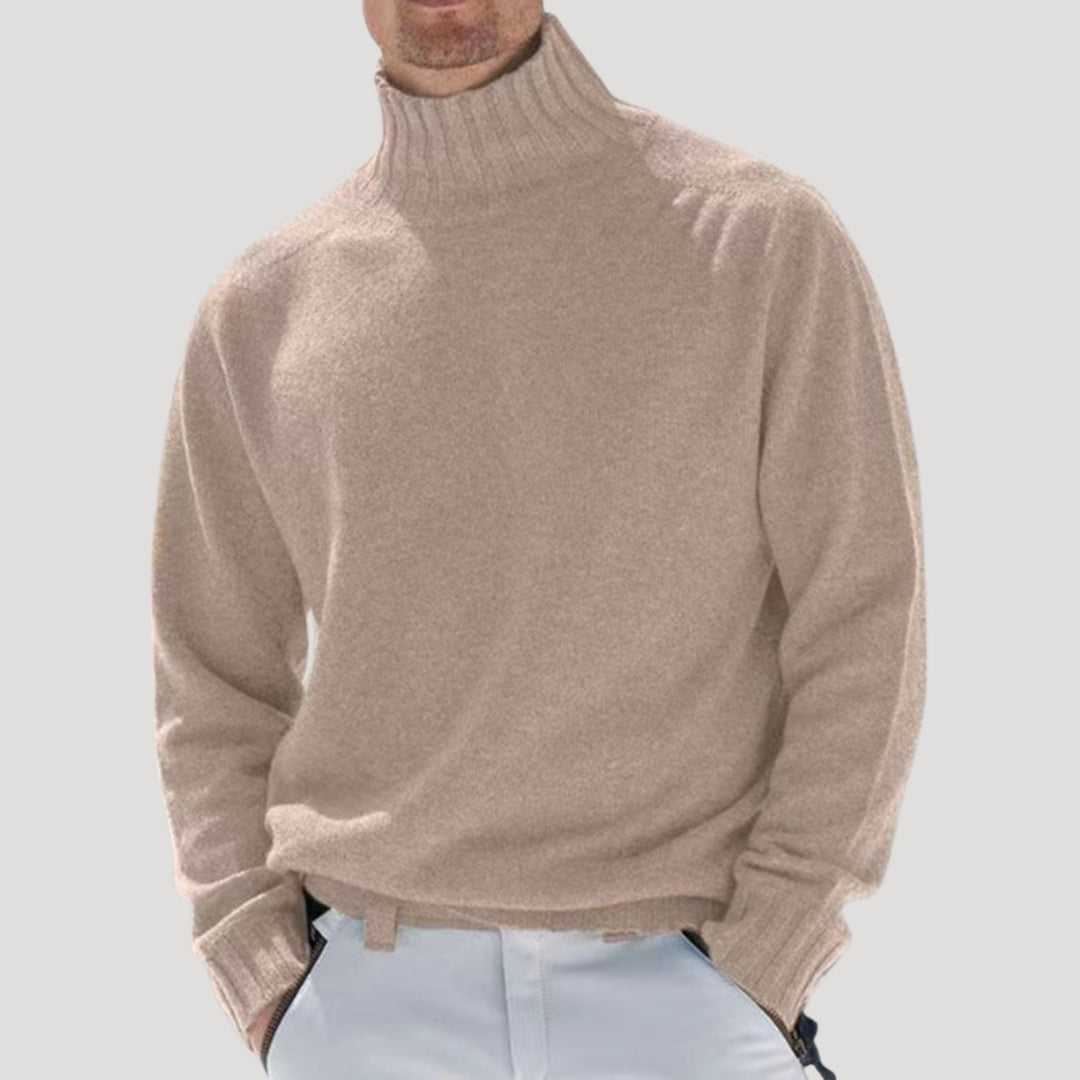 Men’s Turtleneck Sweater Knit Pullover Long Sleeve Casual