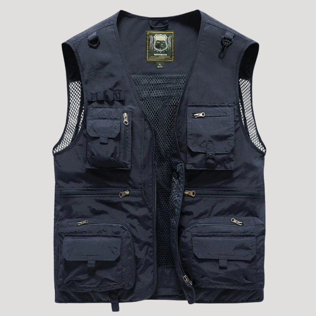 Men’s Tactical Vest Utility Fishing Cargo Multi Pocket