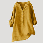 Women’s Blouse Tunic Top V Neck Loose Casual Long Sleeve