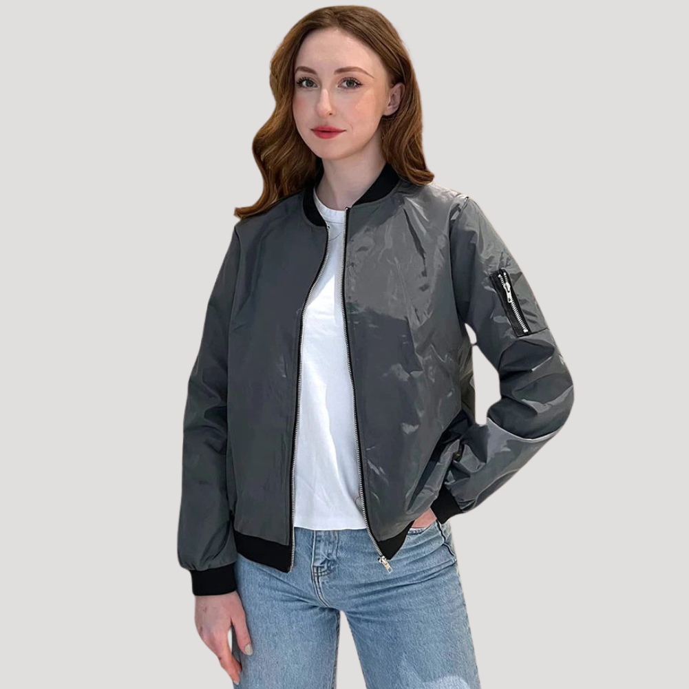 Dámska Bunda Bomber Bunda Prechodná Na Zips
