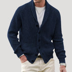 Men Ribbed Knit Cardigan Button Front Long Sleeve Classic Fit