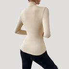 Women’s Long Sleeve Ruched Top Slim Fit Stretch Blouse