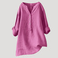 Women’s Blouse Tunic Top V Neck Loose Casual Long Sleeve
