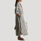 Women’s Maxi Dress Shirt Striped Loose Casual Summer Beach