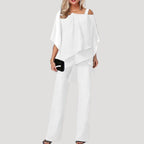 Women’s Two Piece Pants Set Loose Fit Top Wide Leg Outfit