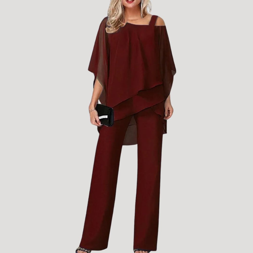Women’s Two Piece Pants Set Loose Fit Top Wide Leg Outfit