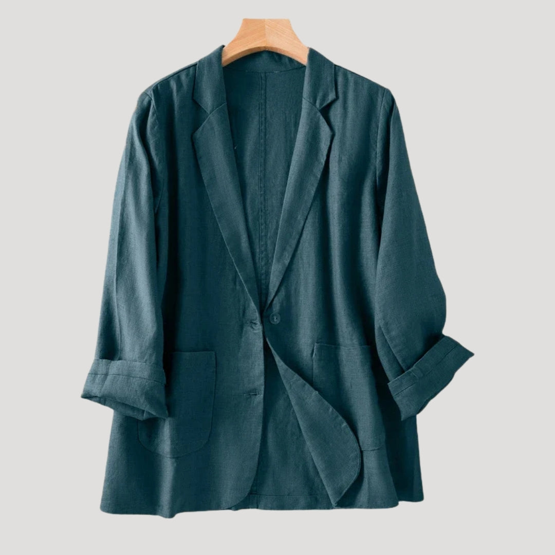 Women’s Blazer Lightweight Casual Linen Summer Jacket
