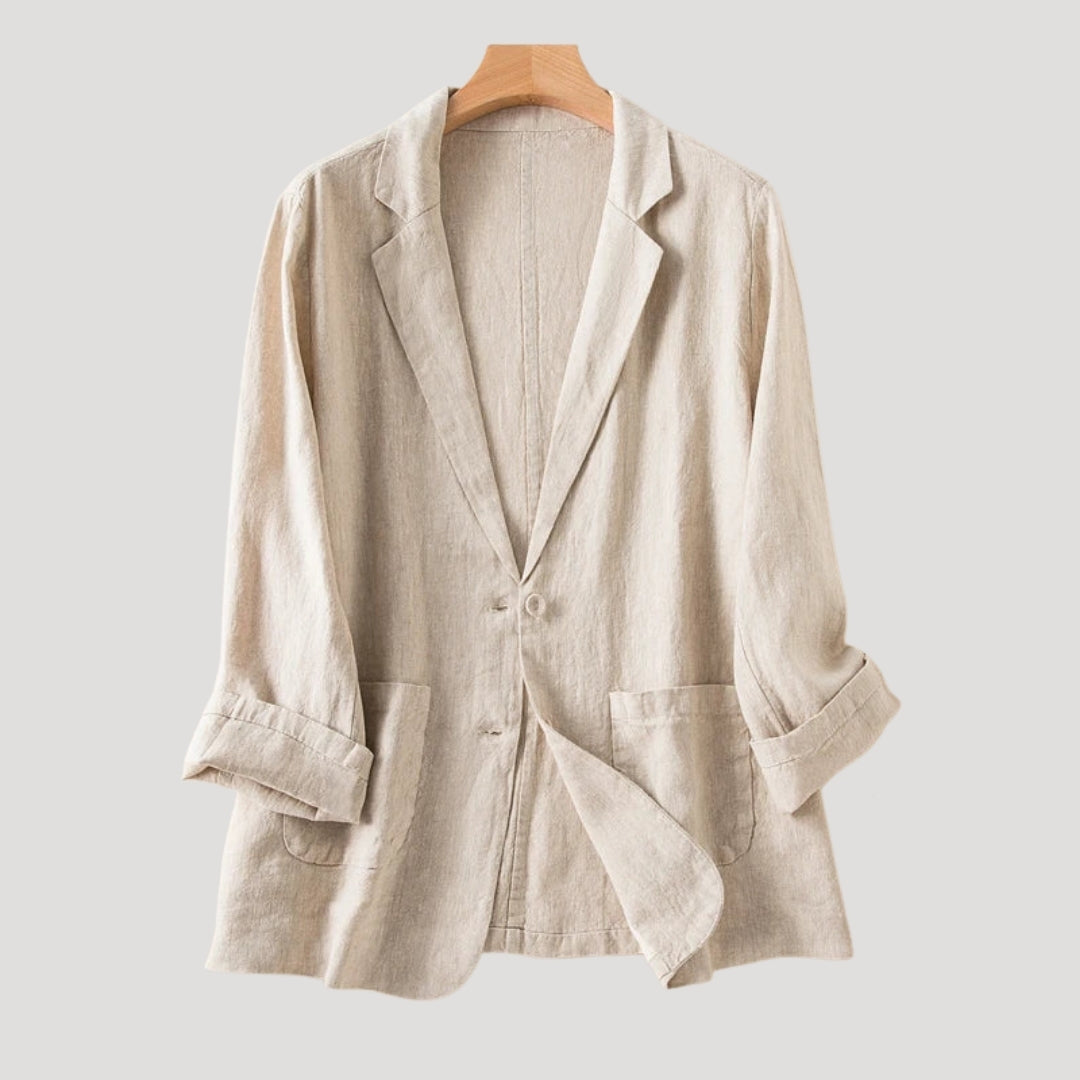 Women’s Blazer Lightweight Casual Linen Summer Jacket