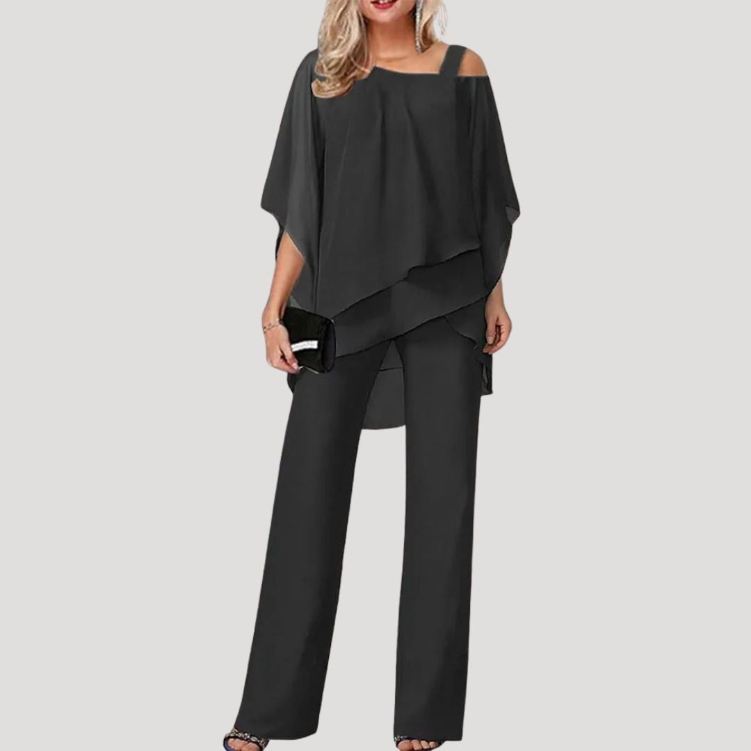 Women’s Two Piece Pants Set Loose Fit Top Wide Leg Outfit