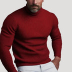 Men’s Turtleneck Sweater Knit Ribbed Slim Fit Long Sleeve