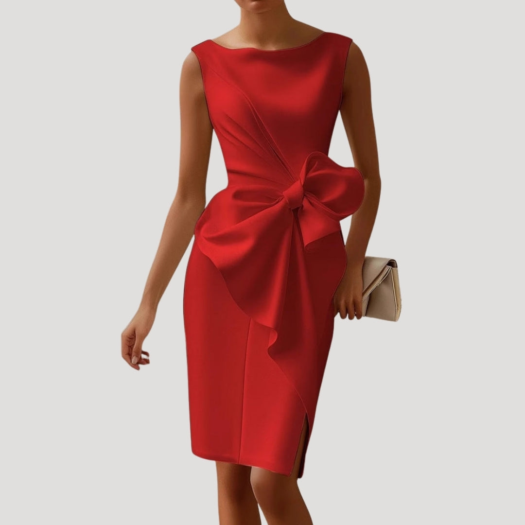 Women’s Formal Cocktail Mini Bodycon Sleeveless Bow Party