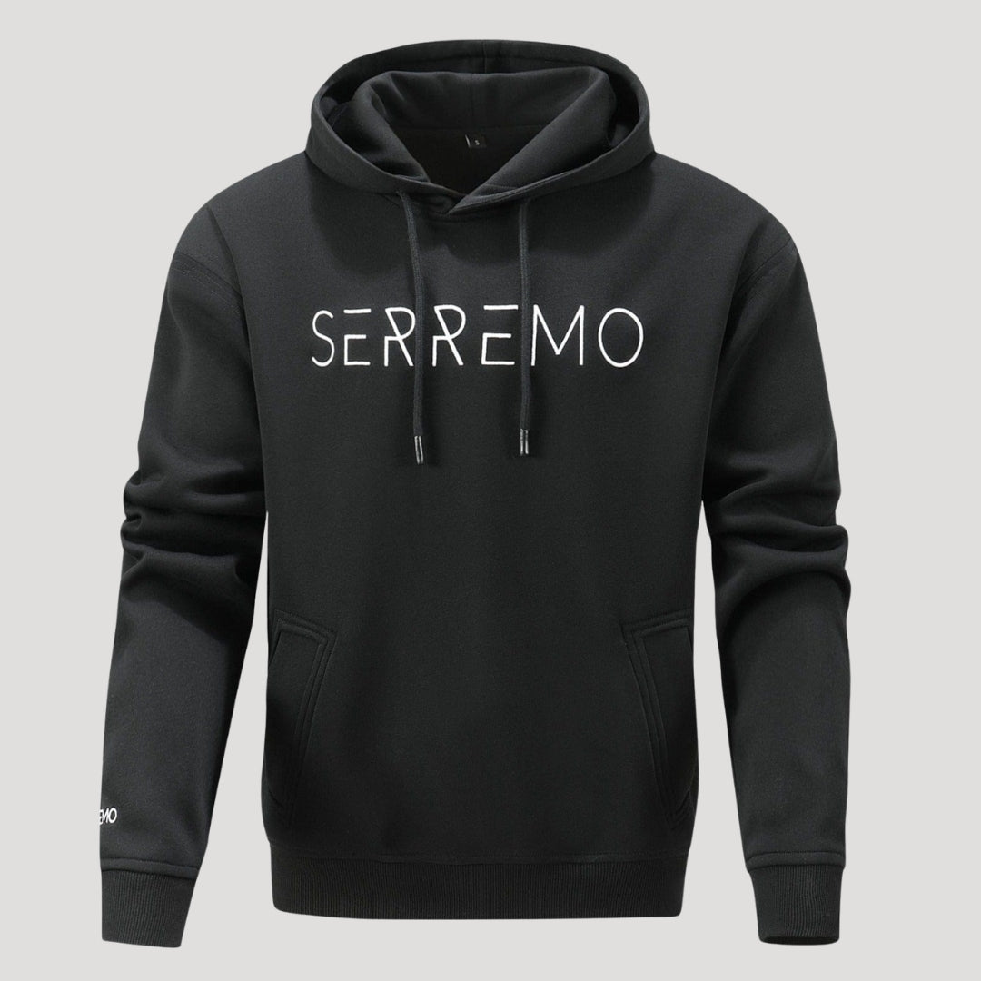 Men’s Black Graphic Pullover Hoodie Casual Streetwear Sweatshirt