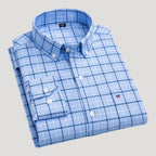 Mens Dress Shirt Long Sleeve Button Down Plaid Casual
