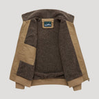 Men’s Fleece Bomber Jacket Zip Up Relaxed Fit Outerwear Coat