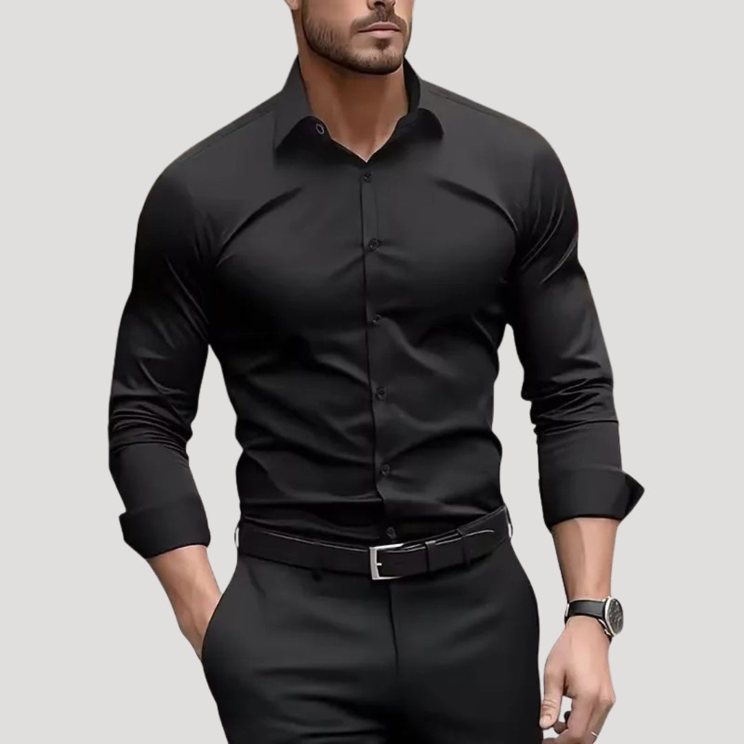 Men’s Slim Fit Dress Shirt Long Sleeve Stretch Button Up