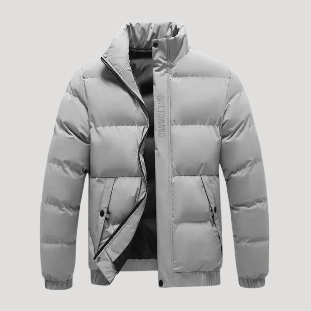 Men’s Hooded Puffer Jacket Quilted Zip Front Coat