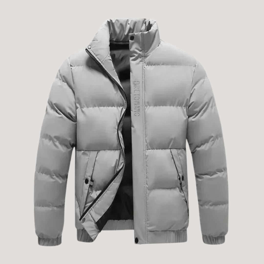 Men’s Hooded Puffer Jacket Quilted Zip Front Coat