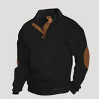 Men’s Knit Sweater Henley Button Textured Long Sleeve
