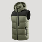 Men’s Puffer Vest Hooded Quilted Sleeveless Jacket
