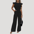 Women’s Wide Leg Off Shoulder Belted Jumpsuit Elegant Outfit