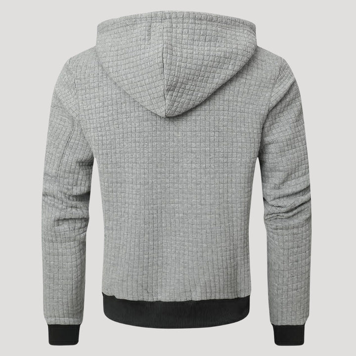 Men’s Waffle Knit Zip Hoodie Casual Lightweight Jacket