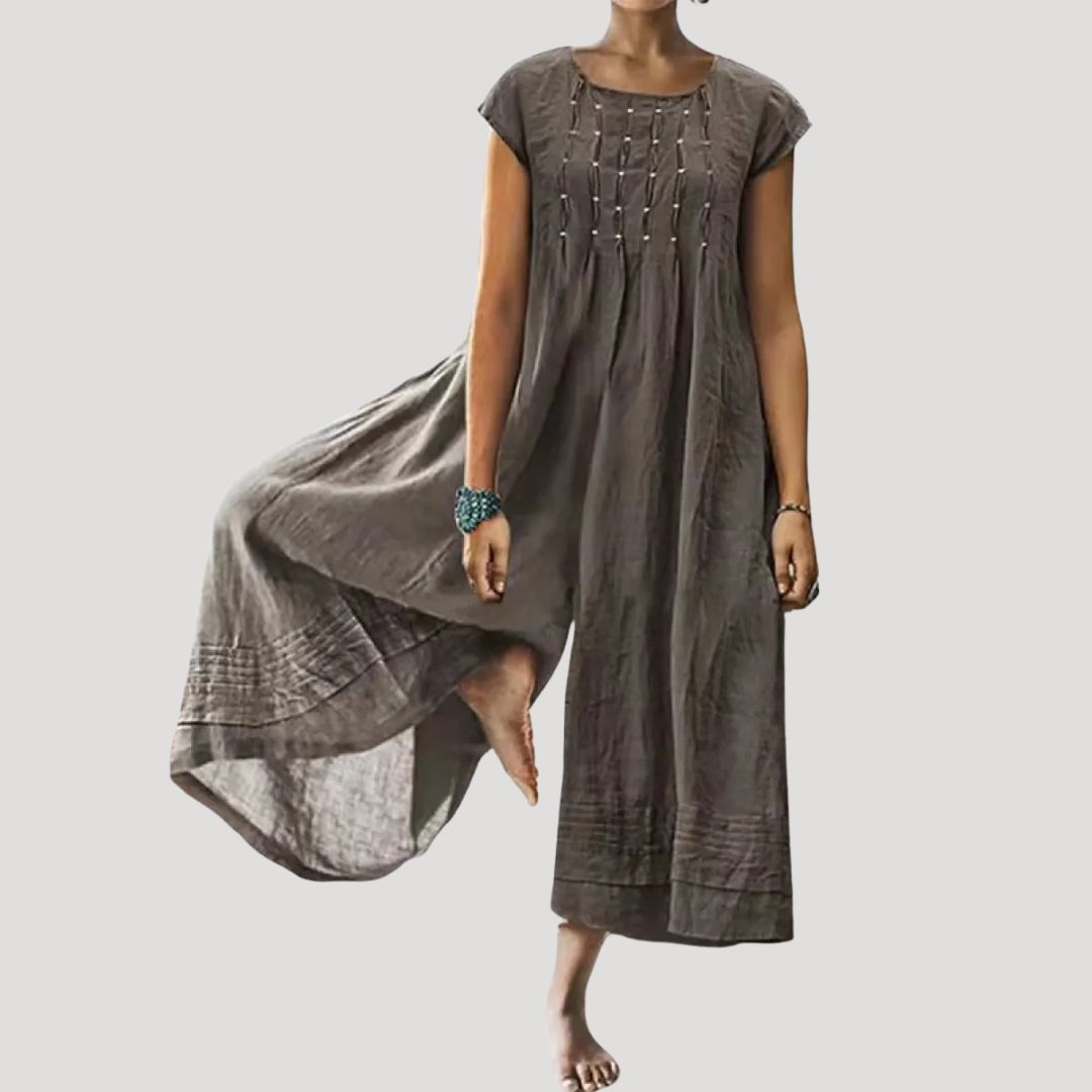 Women’s Linen Maxi Dress Relaxed Fit Flowing Casual Dress