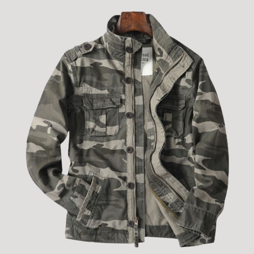 Men’s Hooded Bomber Jacket Zip Up Utility Outerwear Coat