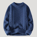 Men’s Cable Knit Sweater Relaxed Fit Crewneck Pullover Top
