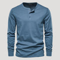 Men’s Long Sleeve Henley Shirt Casual Slim Fit Pullover Top