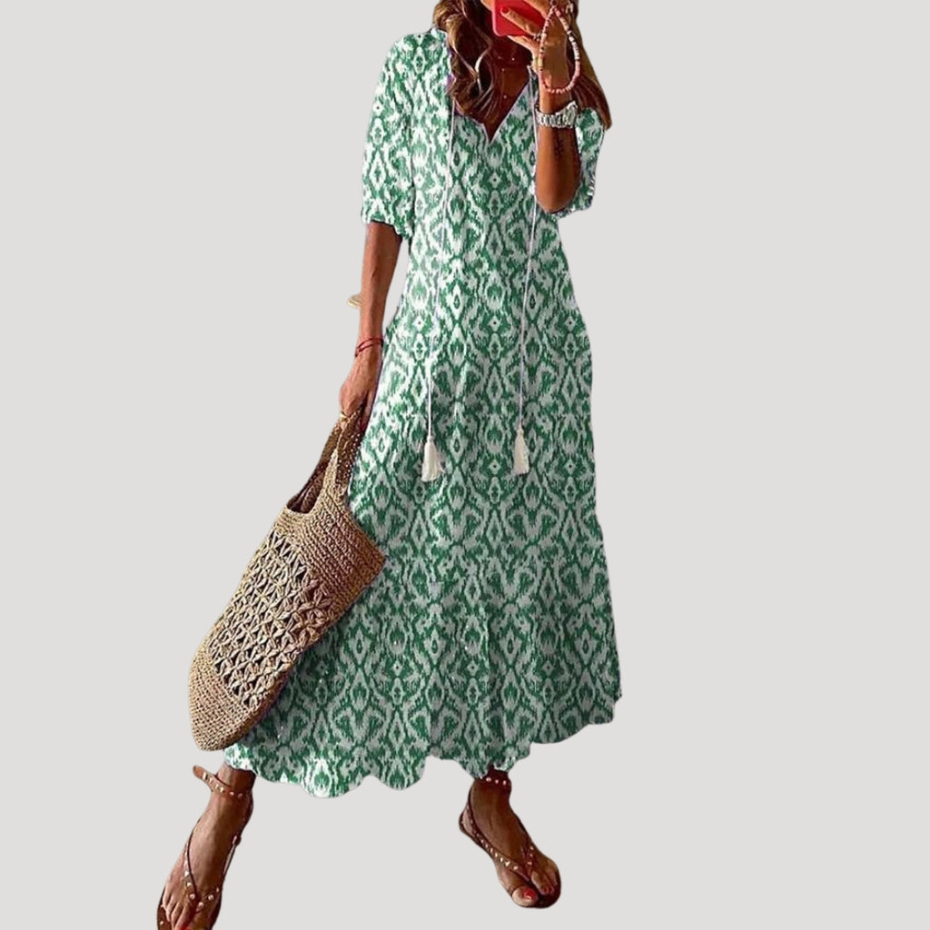 Women’s Summer Dress Maxi Sundress Boho Casual V Neck