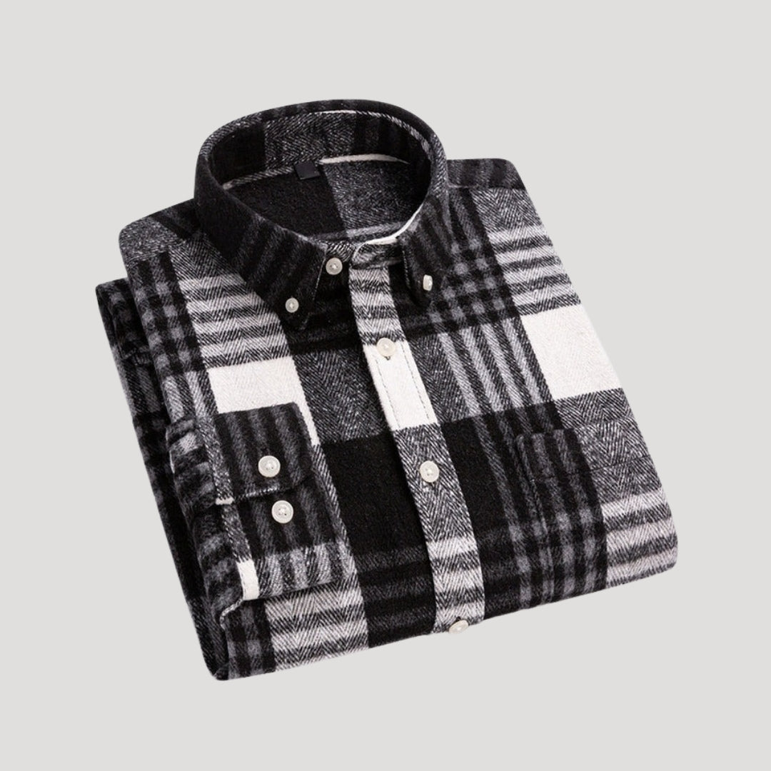 Men’s Plaid Flannel Overshirt Button Front Shacket