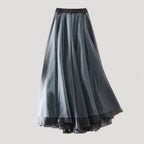 Women’s Long Skirt Pleated Tulle High Waist A Line