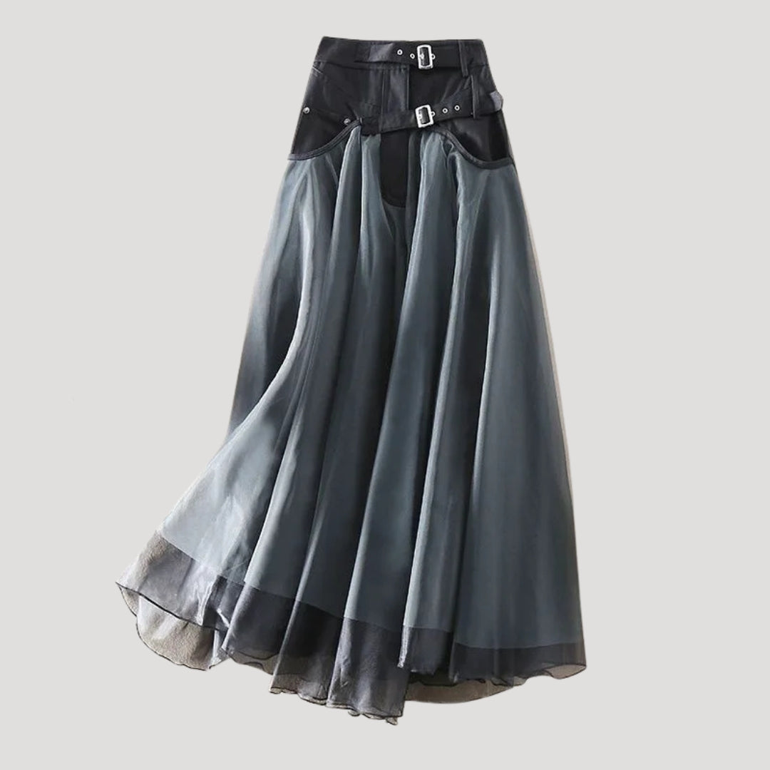 Women’s Long Skirt Pleated Tulle High Waist A Line