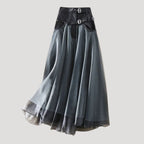 Women’s Long Skirt Pleated Tulle High Waist A Line