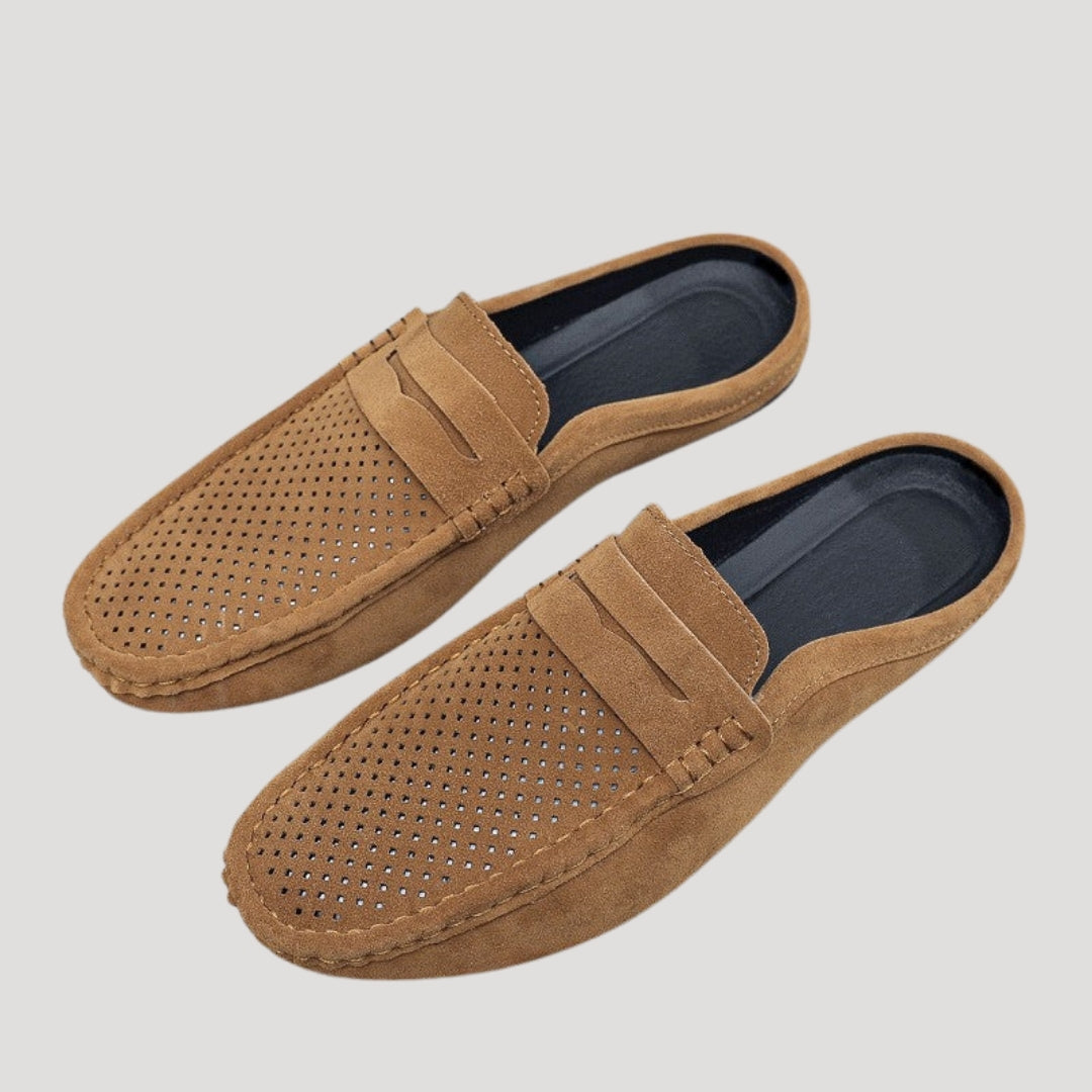Men’s Slip On Loafers Breathable Suede Mule Casual