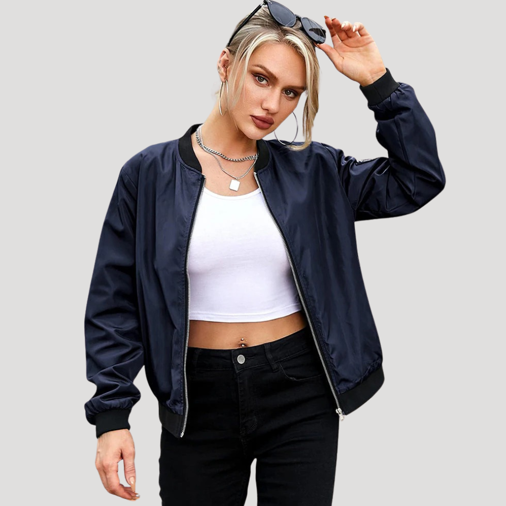 Dámska Bunda Bomber Bunda Prechodná Na Zips