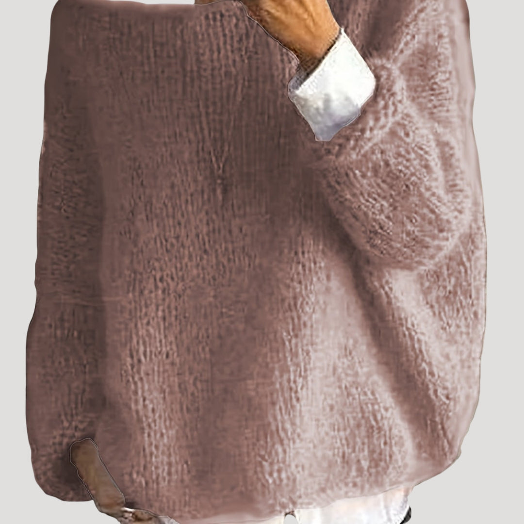 Women Knitted Sweater Long Sleeve Crew Neck Relaxed Fit