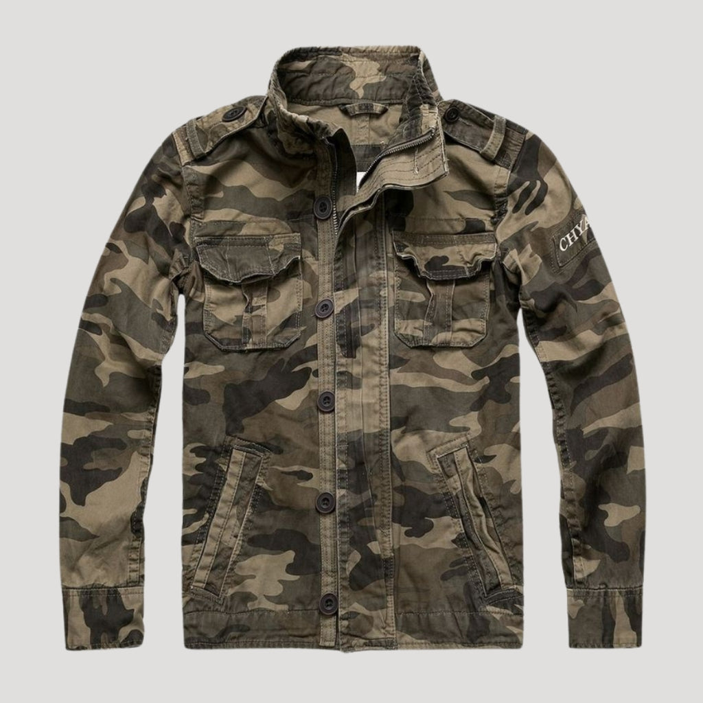 Men’s Hooded Bomber Jacket Zip Up Utility Outerwear Coat