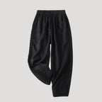 Women’s Linen Pants Tapered Elastic Waist Casual Cropped Loose Summer