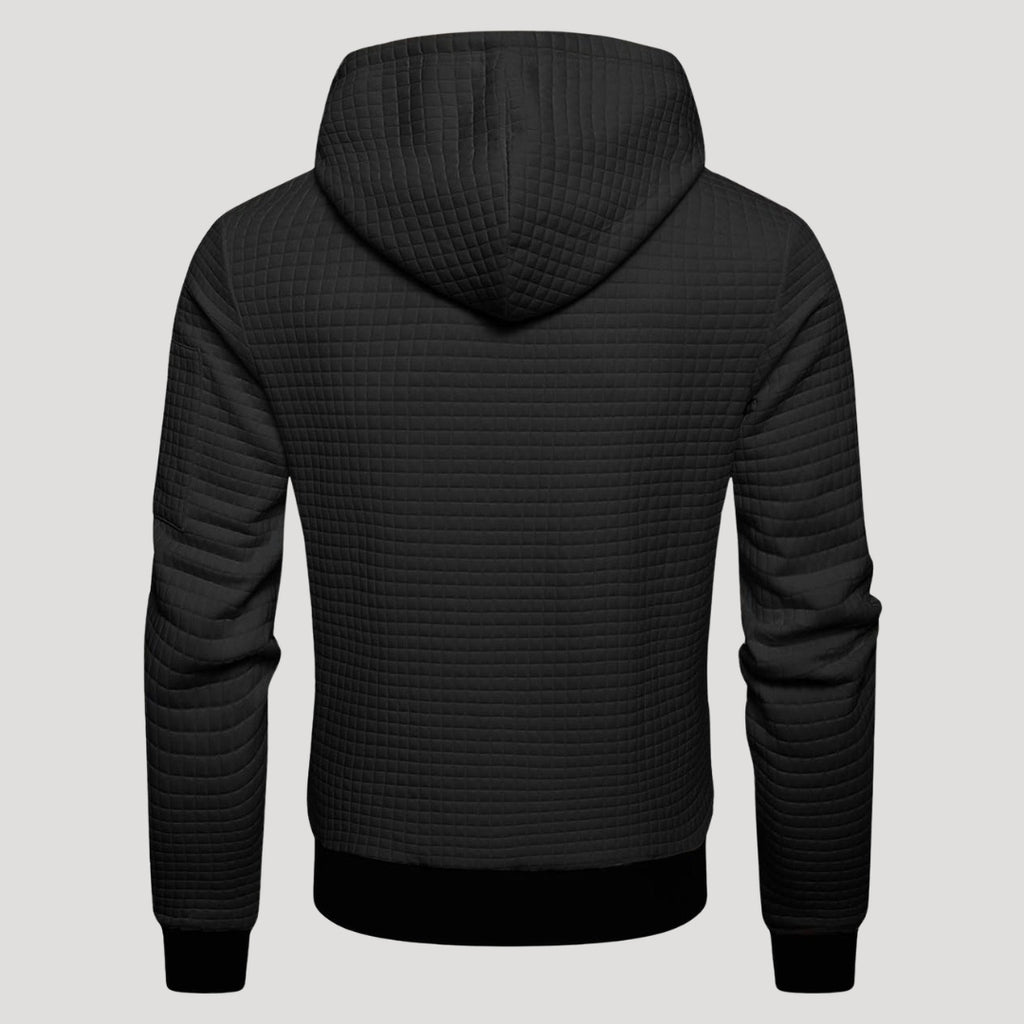 Men’s Waffle Knit Zip Hoodie Casual Lightweight Jacket